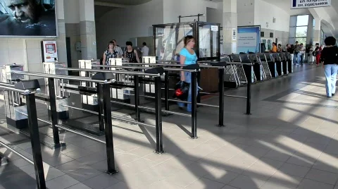 Turnstile in underground Stock Footage 738679