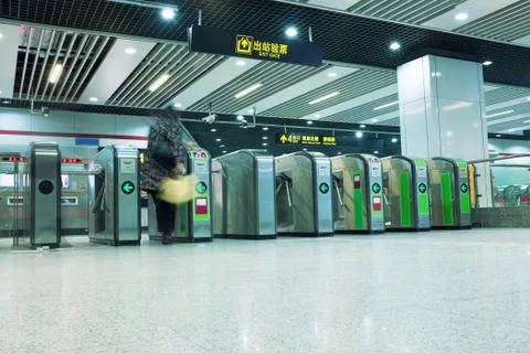 Turnstiles in the subway Stock Photos