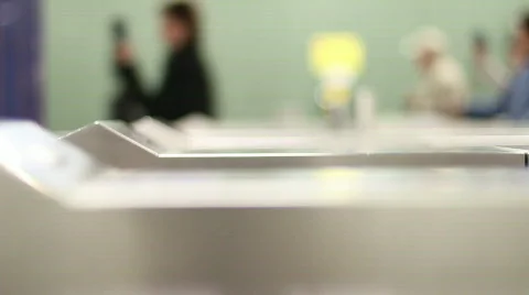 Turnstiles timelapse - side view Video stock 744240