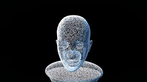Turntable Bust Photogrammetry Point Cloud Capture Studio Stock Footage 343257283