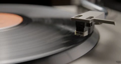 Turntable close up in studio 4K Stock Footage 237958385
