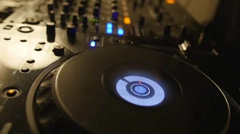 Turntable closeup, view of disk and hands Stock Footage 62810172