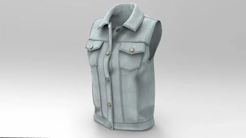 Turntable Denim Vest Stock Footage 164369390