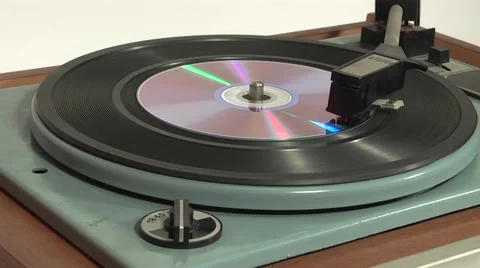 Turntable device for audio playback Stock Footage 980606