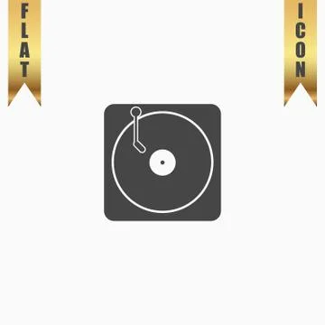 Turntable dj icon Stock Illustration