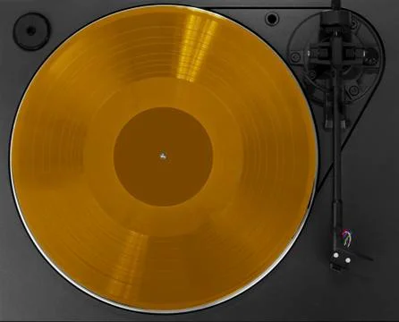 Turntable with gold record 库存照片