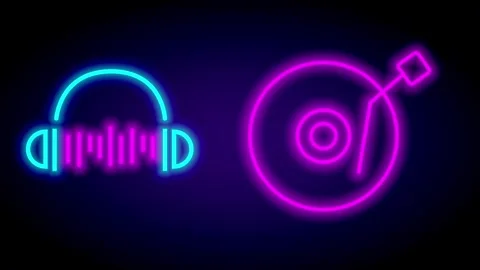 Turntable with Headphones Stock Footage 335632840
