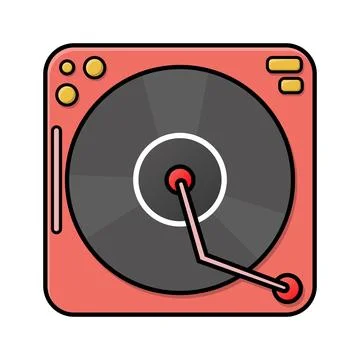 Turntable icon vector illustration for technology design concept. Retro sty.. Stock Illustration