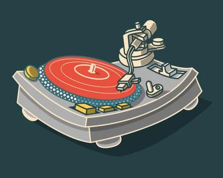 Turntable Illustration.  Vector Graphi Stock Illustration