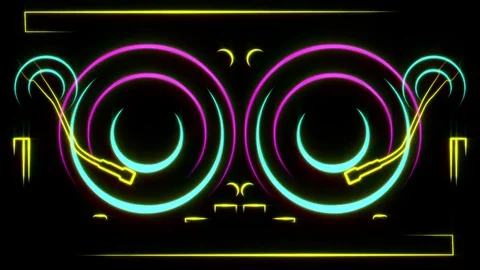 Turntable Light Strokes VJ Loops Stock Footage 74359295