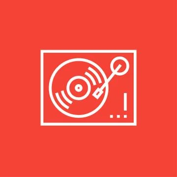 Turntable line icon Illustration