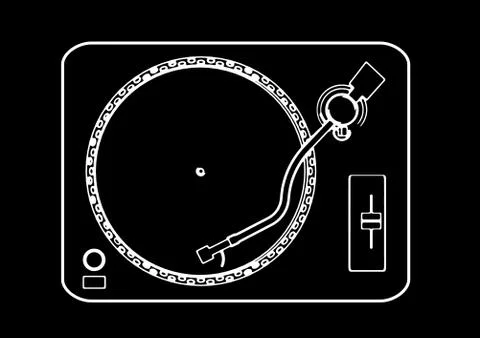 Turntable-Monochrome Stock Illustration