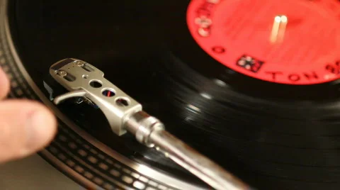 Turntable needle drop on LP Stock Footage 696164