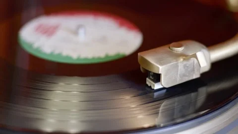 Turntable Needle On Record Looping Stock Footage 80259763