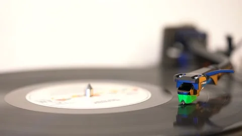 The turntable needle touch the record Stock Footage 201616579
