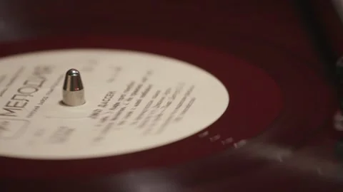 On the turntable is an old vinyl record playing Stock Footage 143714906