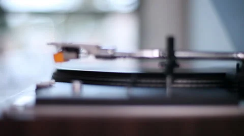 Turntable operation, needle drops Stock Footage 46492731