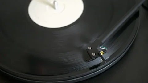 Turntable Playing a Record 4K Stock Footage 153110504