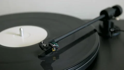 Turntable Playing a Record 4K Stock Footage 153112375