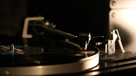 Turntable playing an vinyl disk Stock Footage 45616955