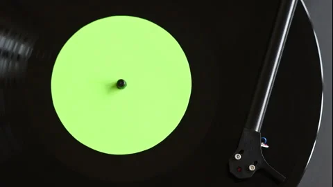 Turntable playing vinyl LP record at home Stock Footage 146264562