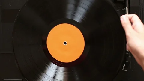 Turntable playing vinyl record Stock Footage 88658057