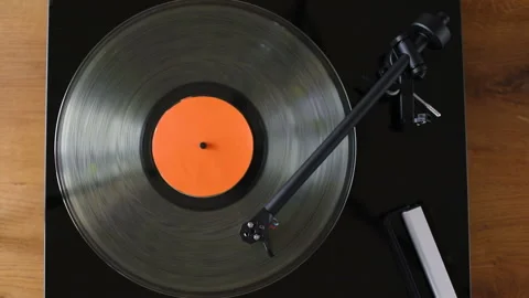 Turntable playing vinyl record Video stock 145705790