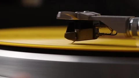 Turntable playing with vinyl record. Stock Footage 229175472