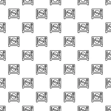 Turntable record player analog sound music pattern Stock Illustration