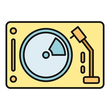 Turntable record player for audio music entertainment Illustrazione stock