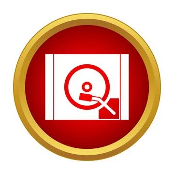 Turntable record player icon playing vintage music Stock Illustration