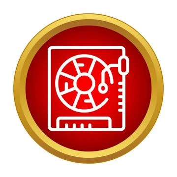 Turntable record player icon playing vinyl music Stock Illustration