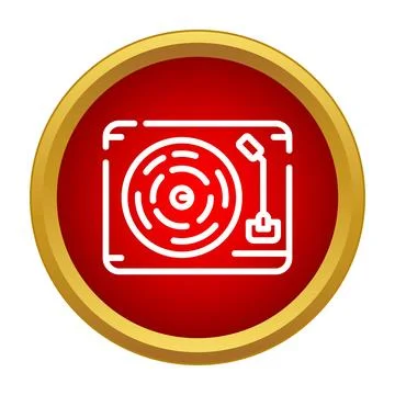 Turntable record player icon playing dj music Stock Illustration
