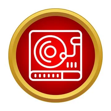Turntable record player icon playing analog music Stock Illustration