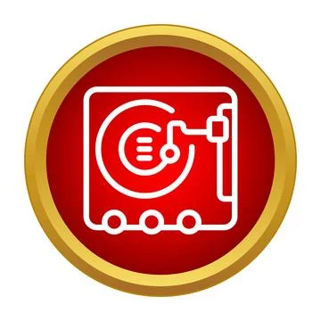 Turntable record player icon representing music and audio Stock Illustration