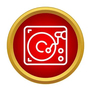 Turntable record player icon representing music and dj culture Stock Illustration