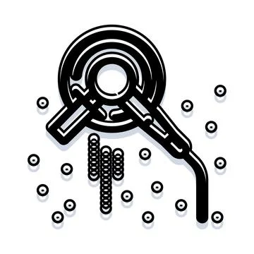 Turntable record player playing musical audio sound Stock Illustration