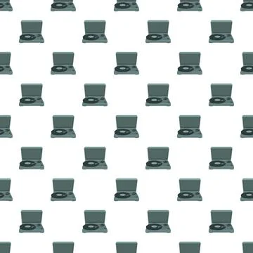 Turntable record player seamless pattern background Stock Illustration