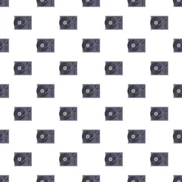 Turntable record player seamless pattern background Illustrazione stock