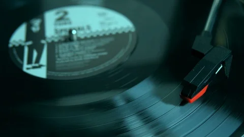 Turntable with Record Playing Stock Footage 89446284