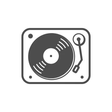 Turntable Simple Icon White Design Stock Illustration