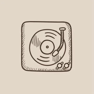 Turntable sketch icon Illustration