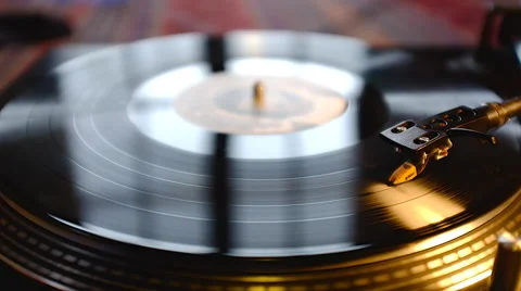 Turntable With Spinning Vinyl Stock Footage 50084384