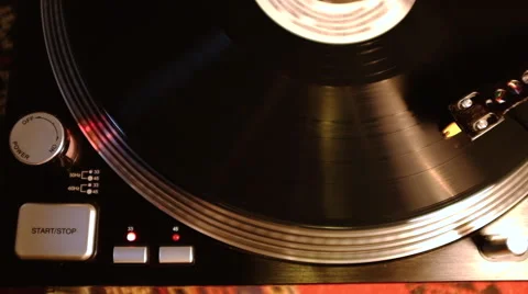 Turntable With Spinning Vinyl Stock Footage 50154381