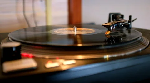 Turntable With Spinning Vinyl Stock Footage 50157179