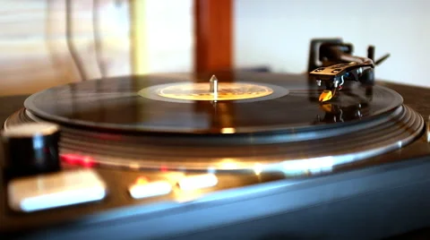 Turntable With Spinning Vinyl Stock Footage 50157192