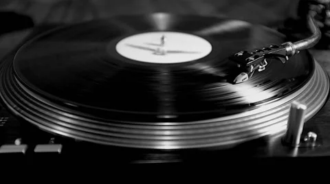 Turntable With Spinning Vinyl Stock Footage 50157932