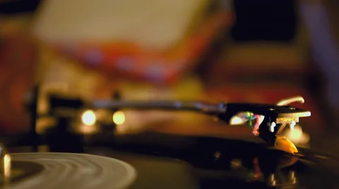 Turntable With Spinning Vinyl Stock Footage 50158841