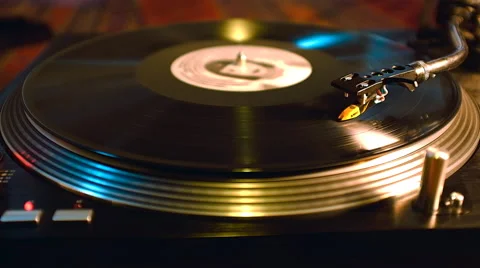 Turntable With Spinning Vinyl Stock Footage 50158930