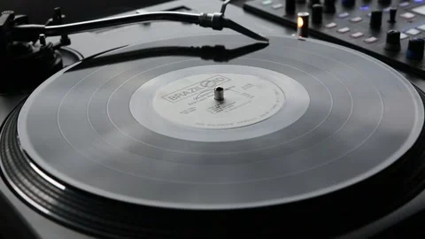 Turntable With Spinning Vinyl. Stock Footage 98298995